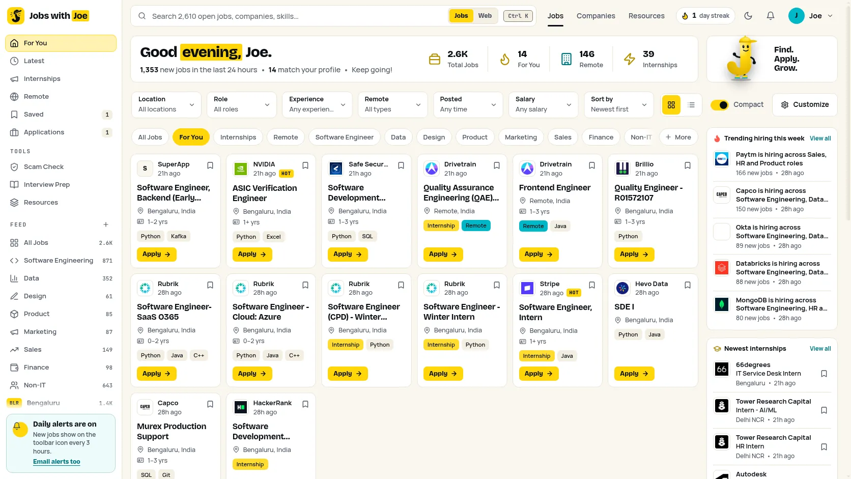 The same new tab in the light Paper theme.